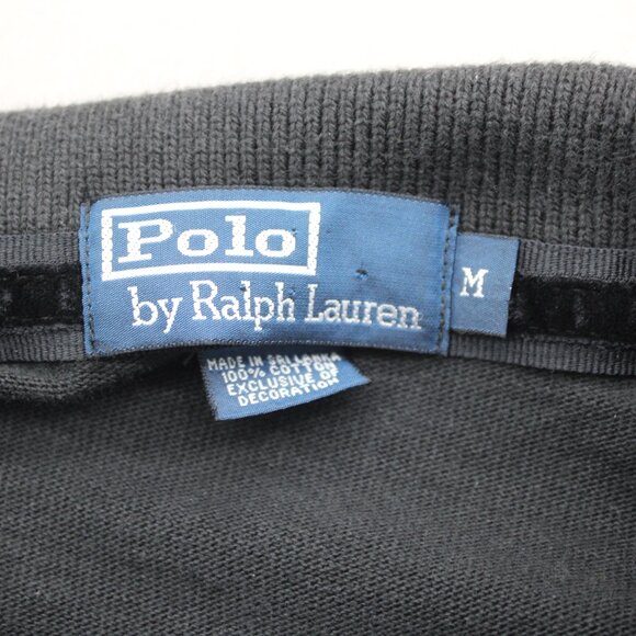 Vintage Polo Rugby Jersey - Black Colour with Stitched Logo - Men's Medium - Picture 10 of 10